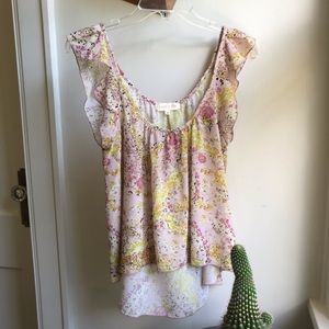 Eight Sixty flutter sleeve top